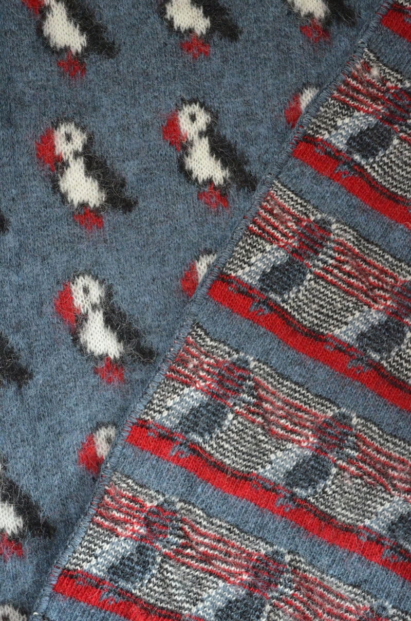 Icelandic Blanket Blue With Puffins The Icelandic Store