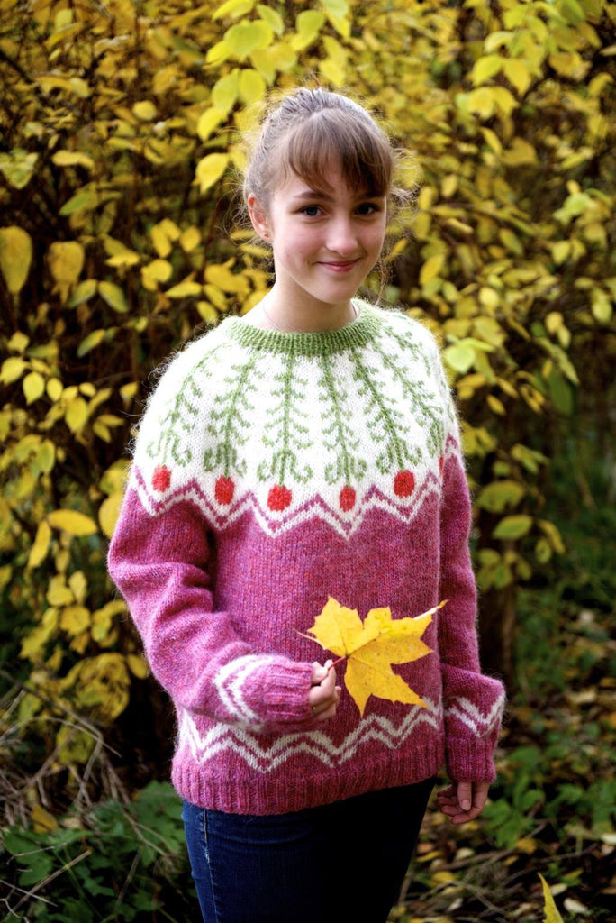 Free Icelandic Sweater Knitting Pattern Fern Flower