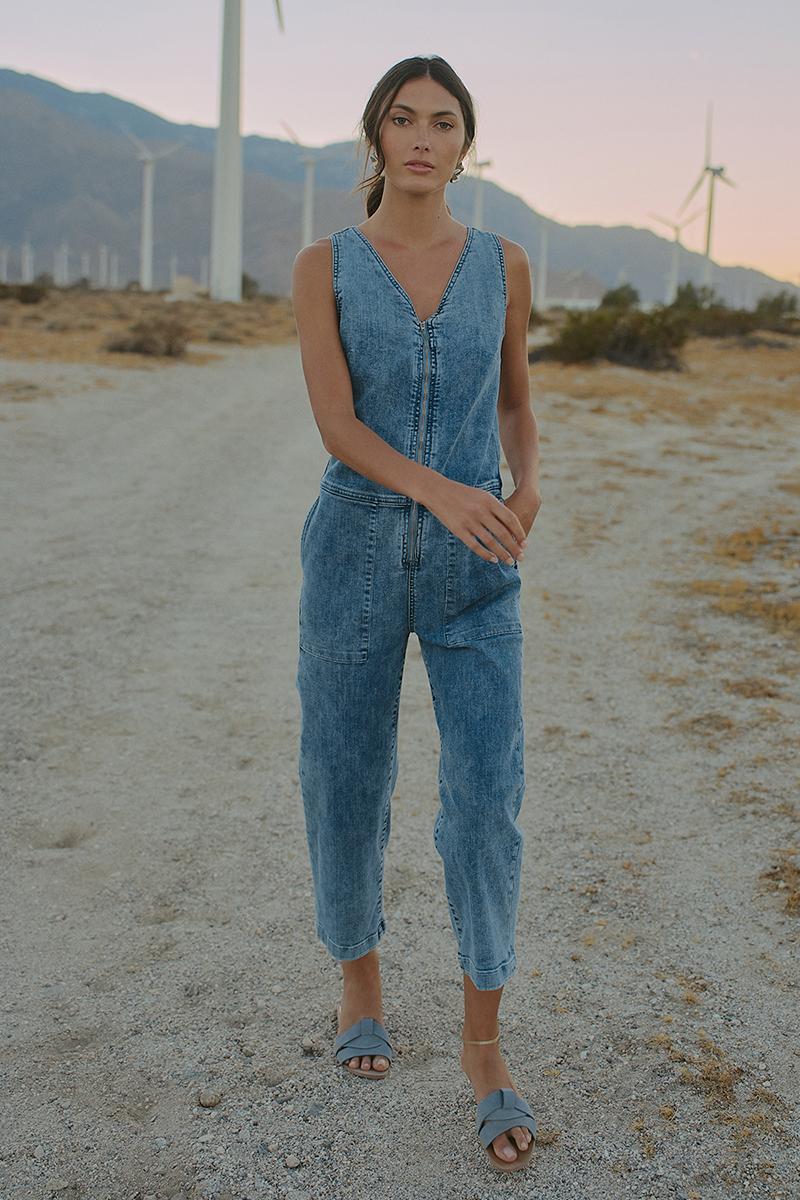 Women's Stretch Denim Jumpsuit