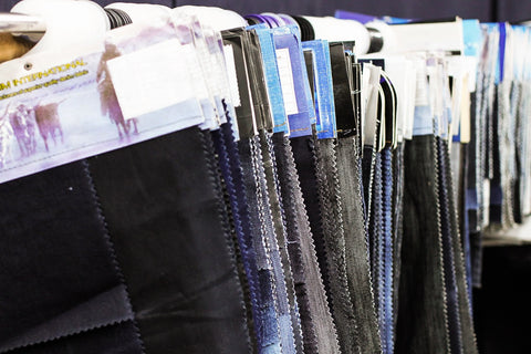 textiles hanging on a rack