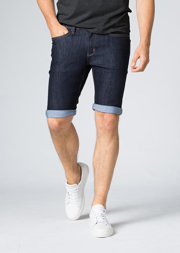 Men's Blue Slim Fit Stretch Jean Shorts 