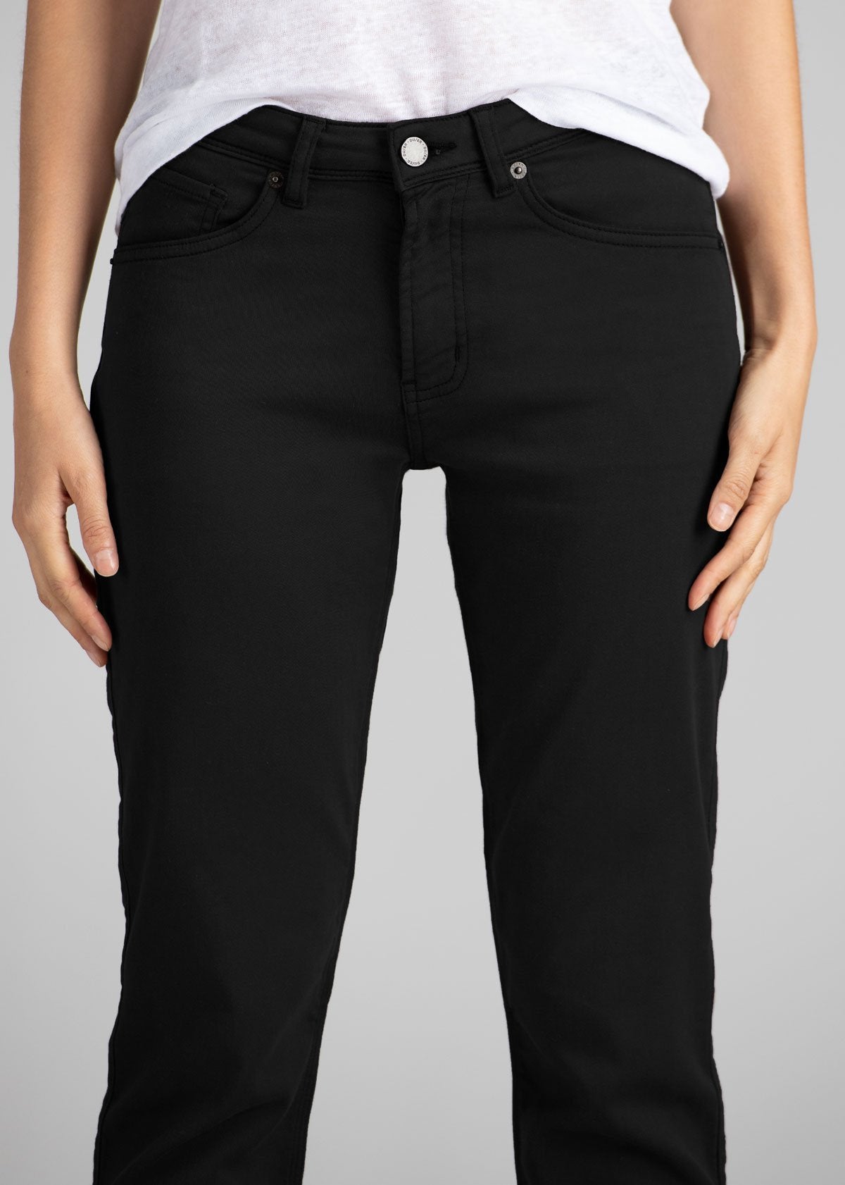 black skinny fit trousers womens