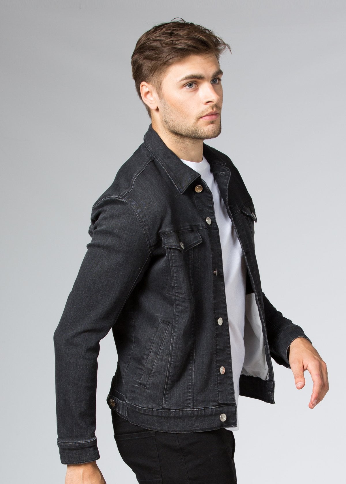 stretch denim jacket mens