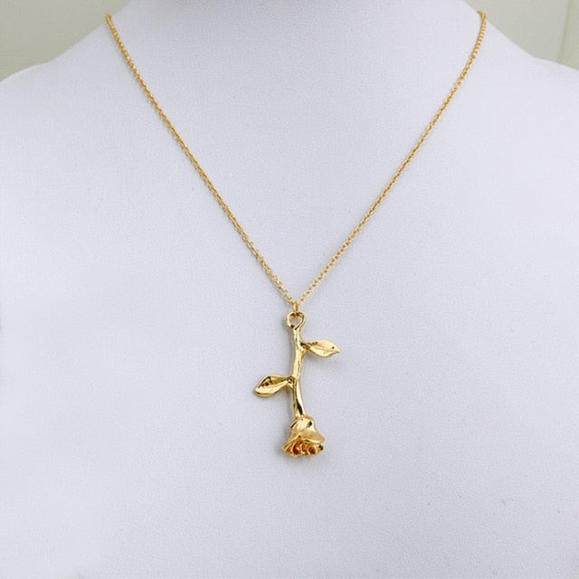 Gold Rose Necklace