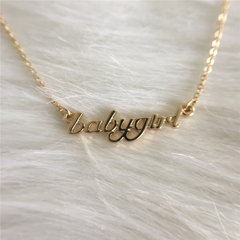 Gold babygirl necklace
