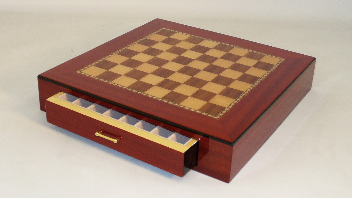 Rosewood Square Chest with Walnut / Maple Chess Board
