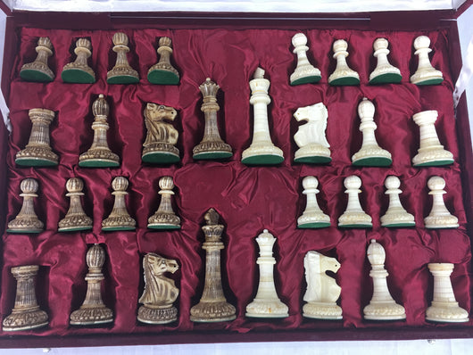 Carved Camel Bone Large Chess Pieces with Storage Box ...