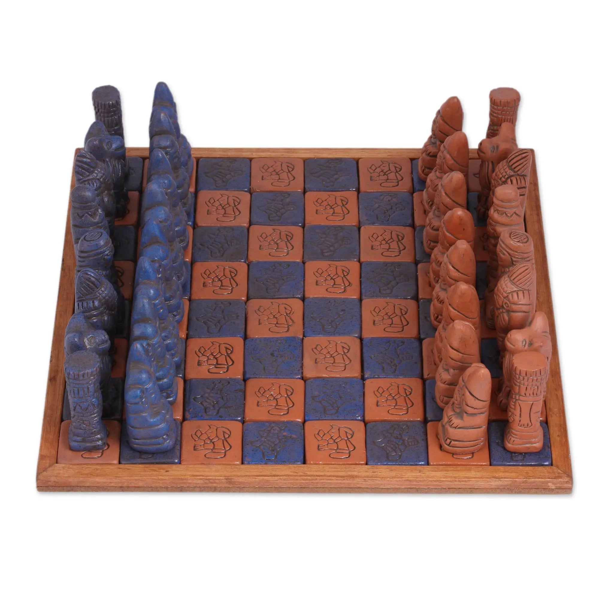 Recycled Auto Part Pre-Hispanic Battle Chess Set