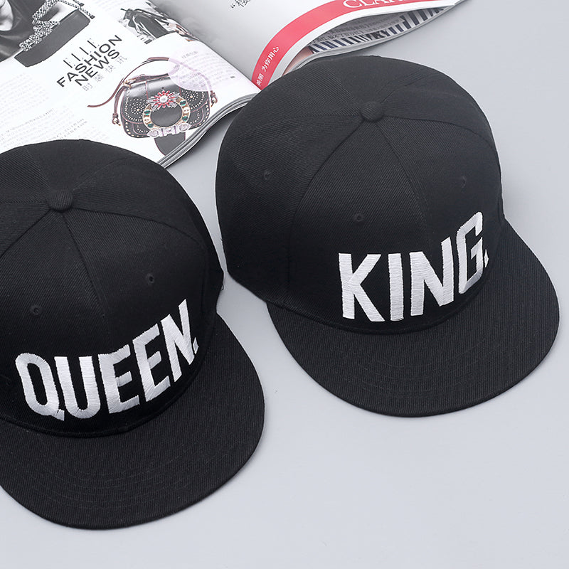 KING and QUEEN Embroidery Snapback Hat Acrylic Baseball Sports Cap ...