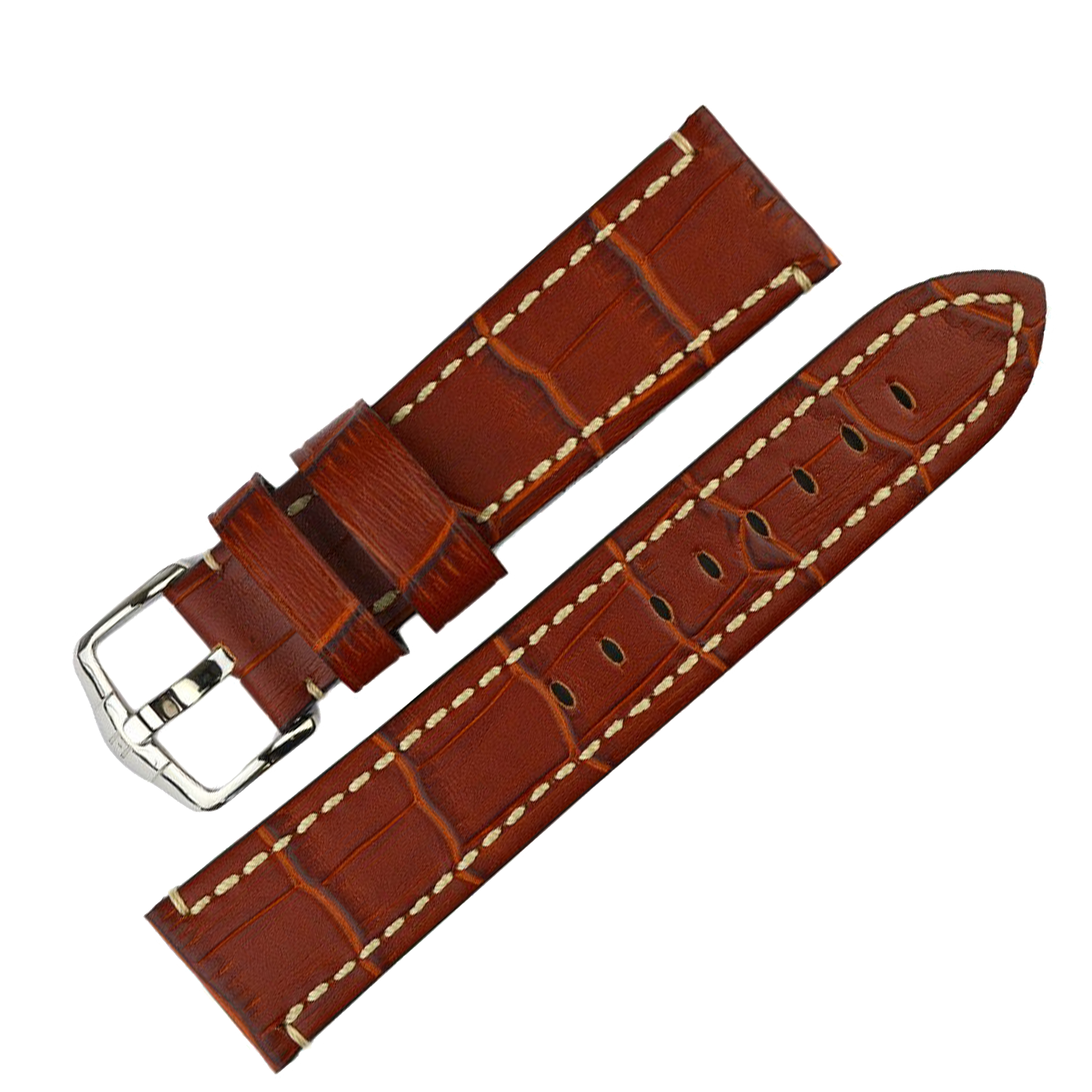 Hirsch KNIGHT Alligator Embossed Leather Watch Band - /