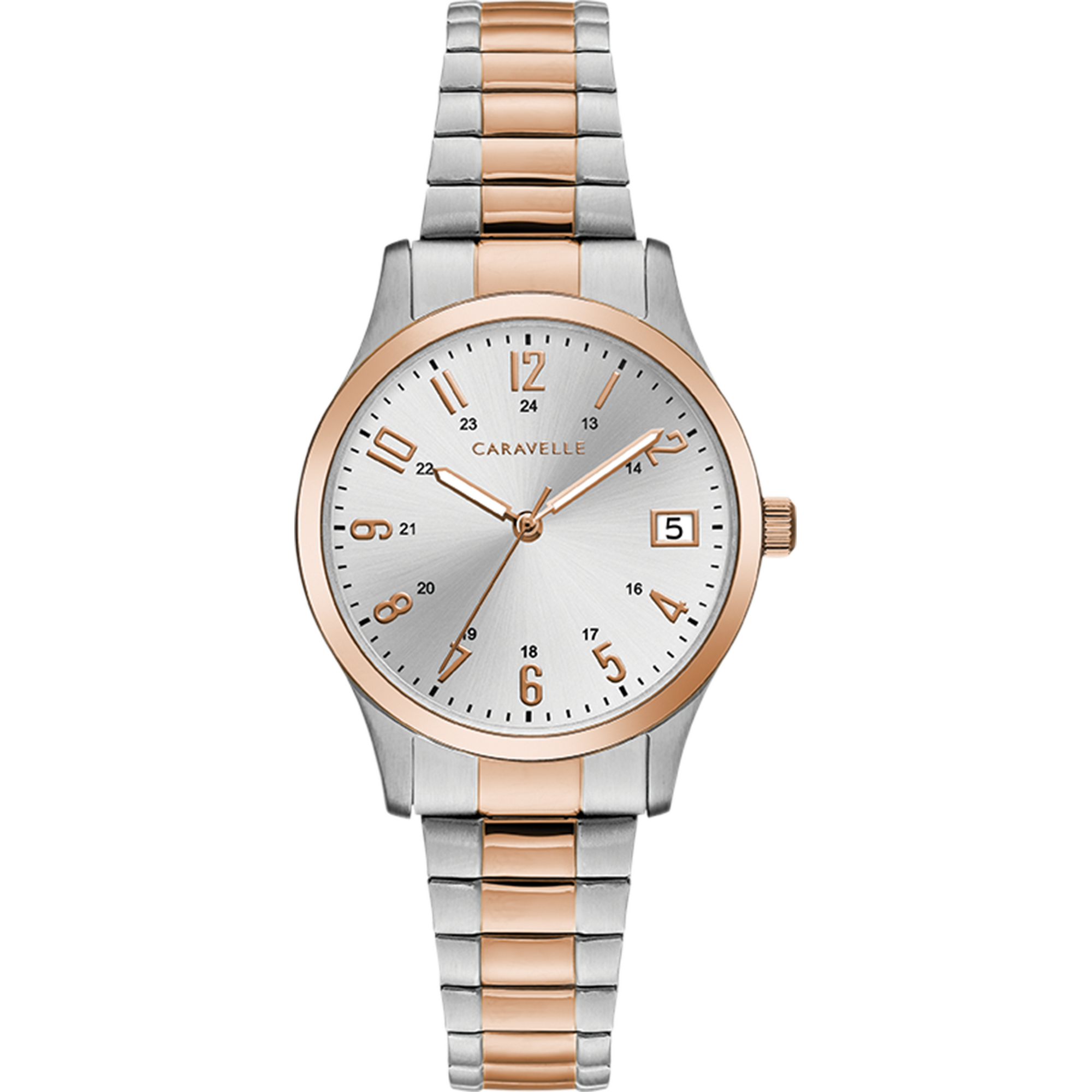 Caravelle Traditional Quartz Ladies Watch， Stainless Steel Two