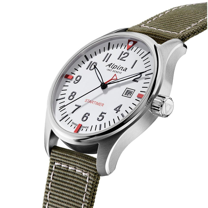 Alpina - STARTIMER PILOT QUARTZ - White Dial AL-240S4S6 - Halifax Watch
