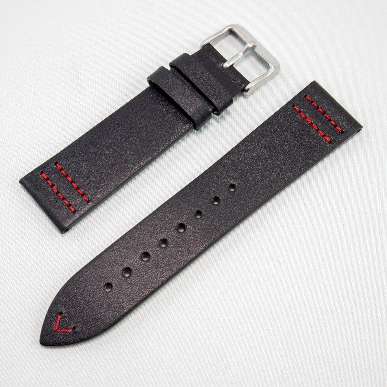 Alpine Watchstrap - Plain Side Stitched Leather /