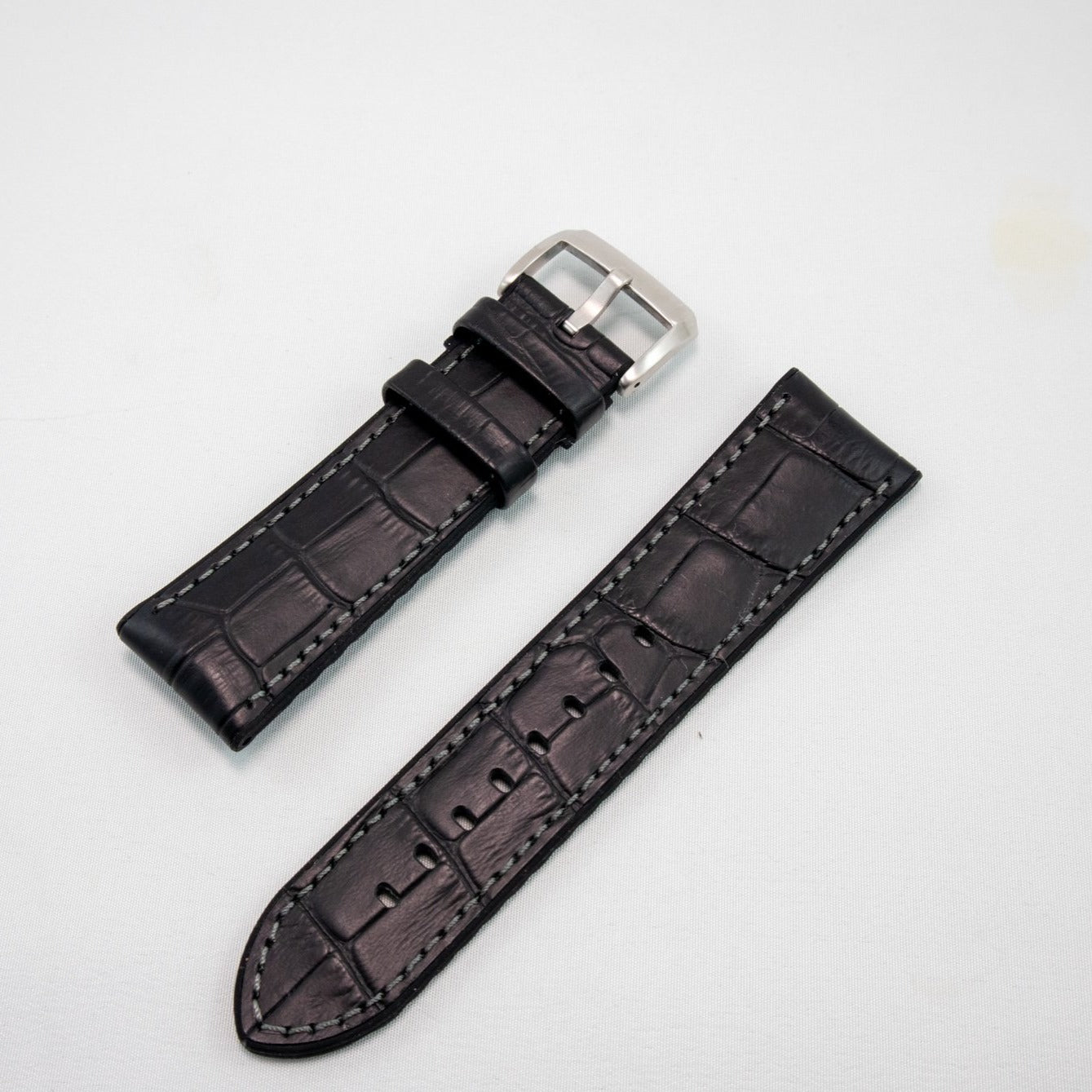 Alpine Watchstrap - Alligator Grain Leather w. Silicone lining /