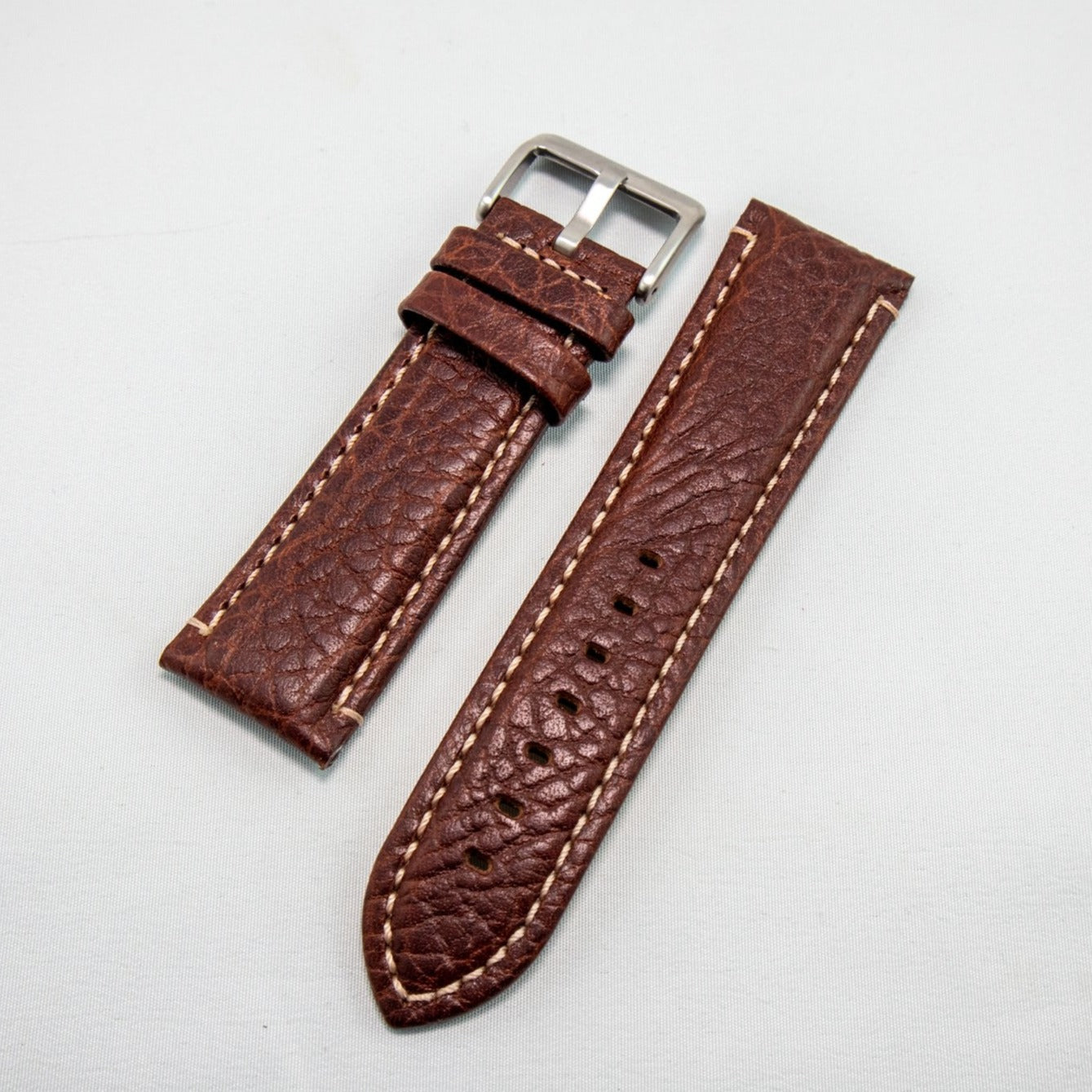 Alpine Watchstrap - Padded stitched Croco Calf Leather
