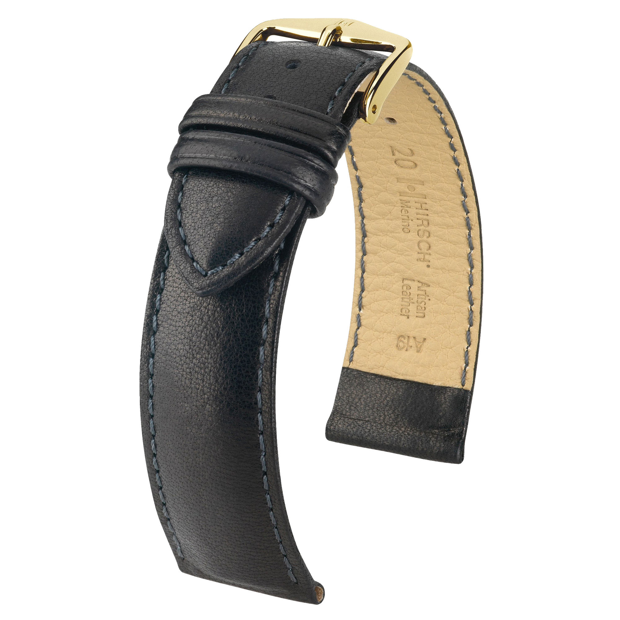 Hirsch CARBON Embossed Waterproof Leather Watch Strap