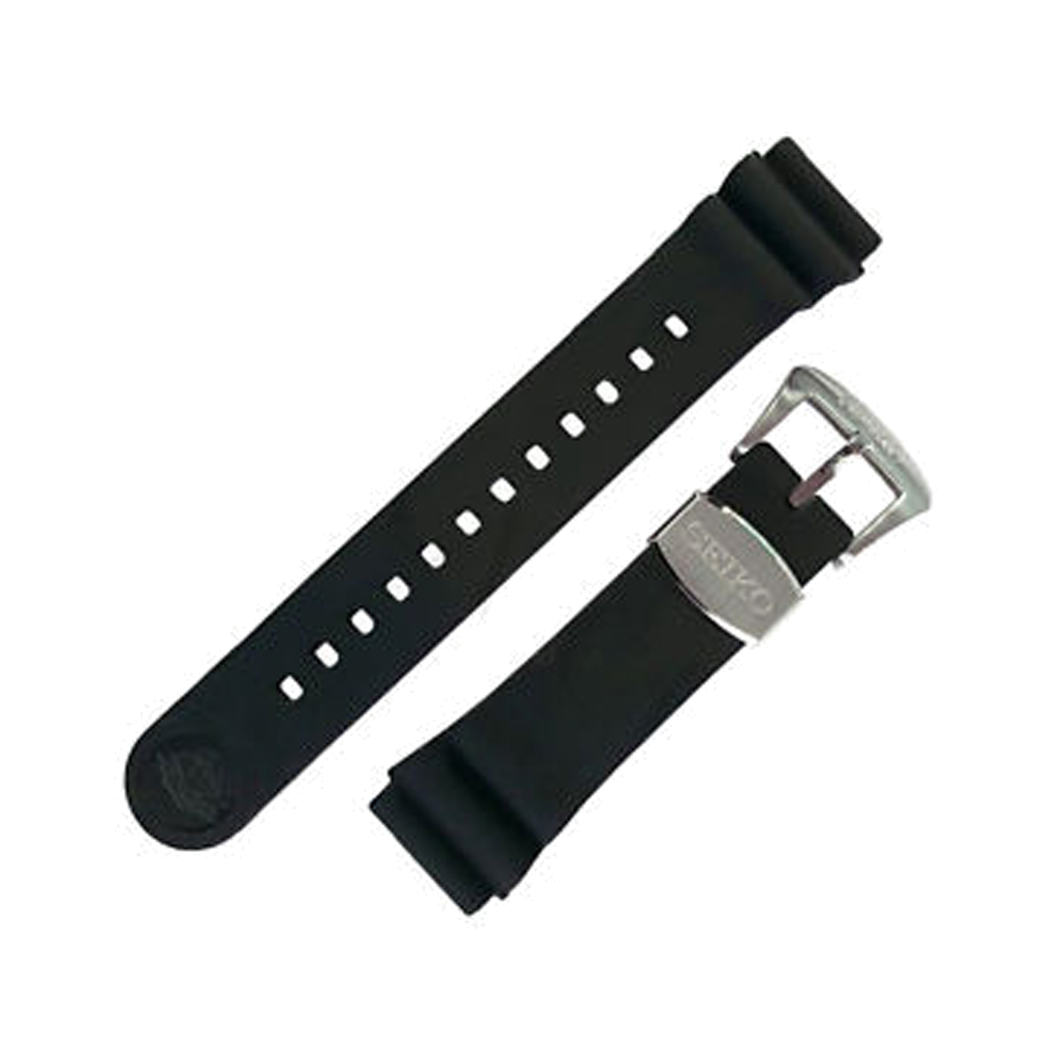 Seiko Watch Band - 22mm Turtle/Samurai black rubber R02F011J9