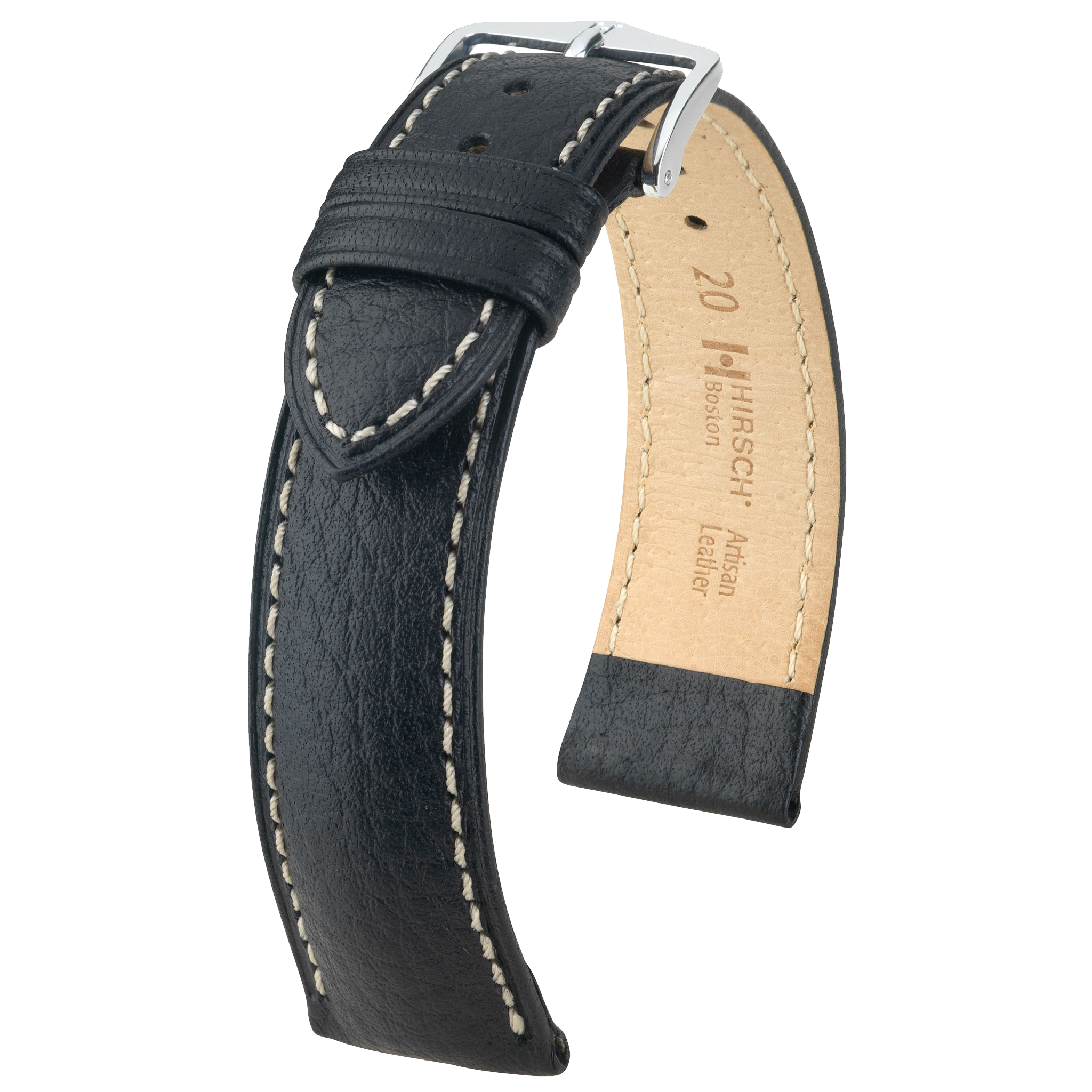 Hirsch Boston Buffalo Calf Leather Watch Strap - /