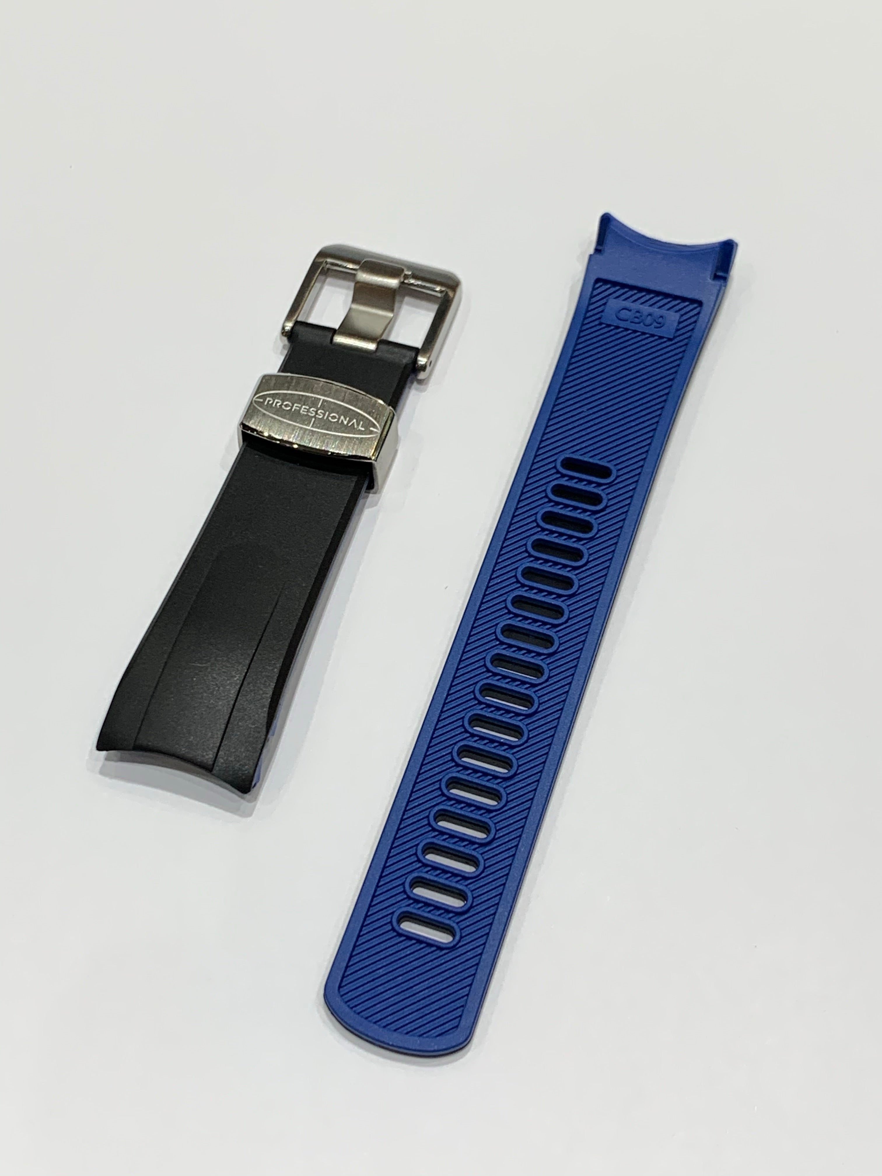 Crafter Blue - Fitted End Rubber Strap for Seiko Samurai