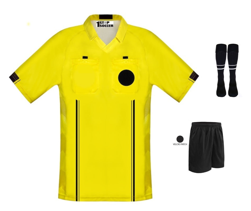 yellow soccer referee jersey