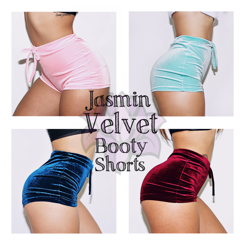 Jasmin Velvet Booty Shorts - Sleeq 