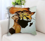 African Oil Painting Cushion Cover