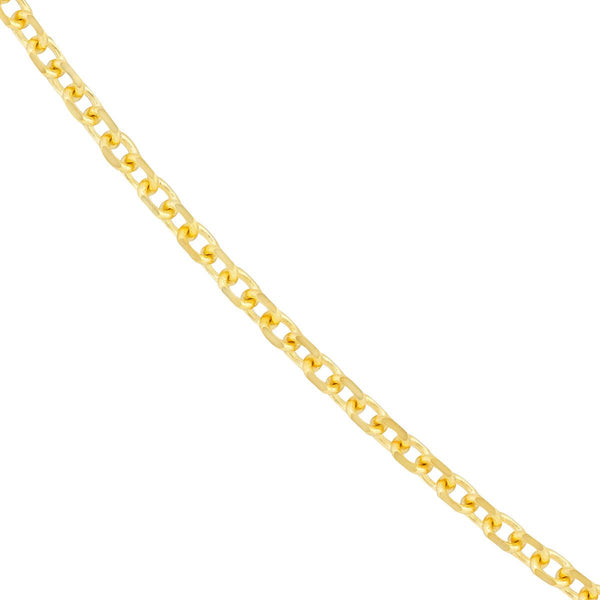 14K Gold 2.10mm D/C Brill Cable Chain with Slider Bead 14K Yellow Gold / 22.00 / 2.10mm