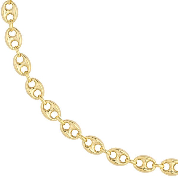 14K Yellow Gold 4.20mm Hollow Oval Snake Chain with Lobster Lock Bracelet