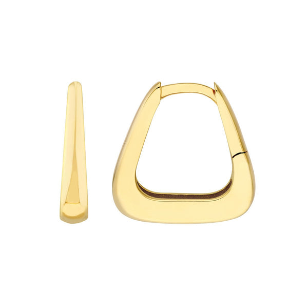 14K Yellow Gold Mini Huggie Hoop Earrings with Heart Drop