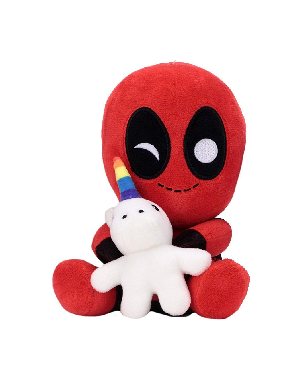 deadpool riding a unicorn plush