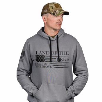 Grey; Nine Line - Hoodie - Home of the Brave - HCC Tactical