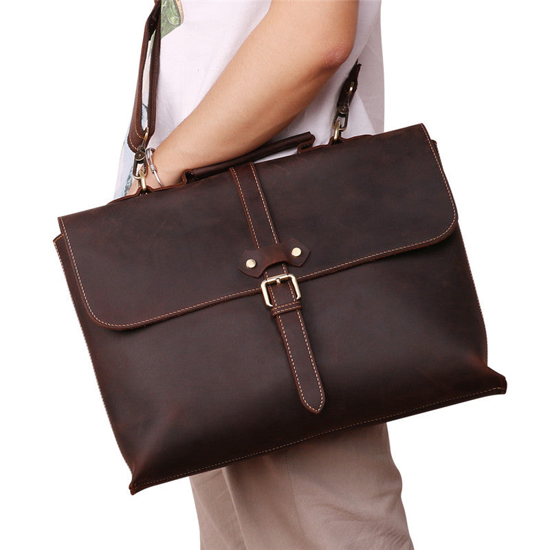 Mens leather briefcase, Personalized leather bag, Laptop portfolio, Le – Leajanebag