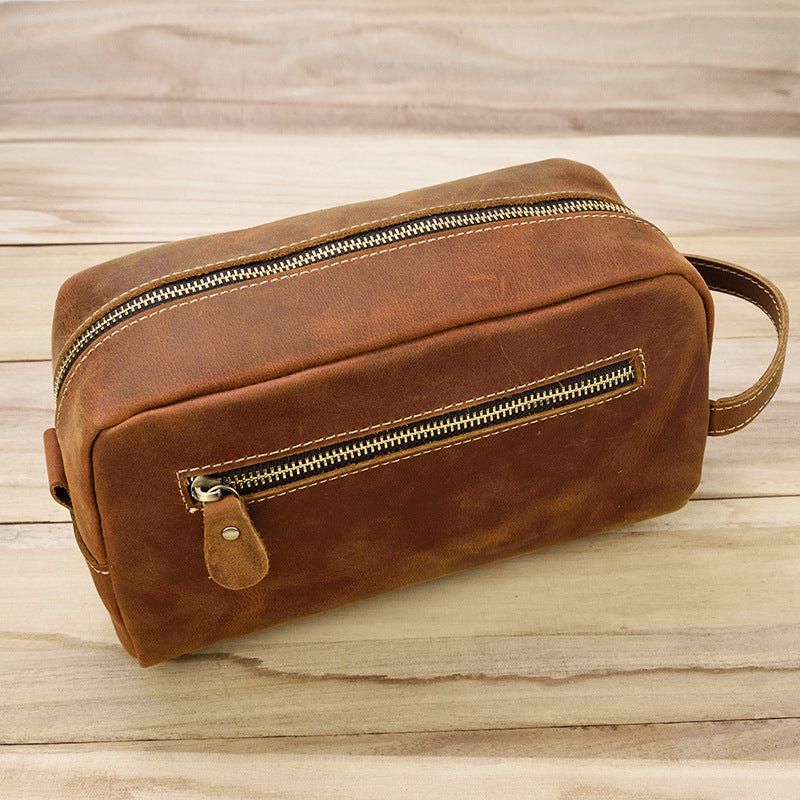 Personalized leather dopp kit, mens leather toiletry bag, mens dopp ki – Leajanebag