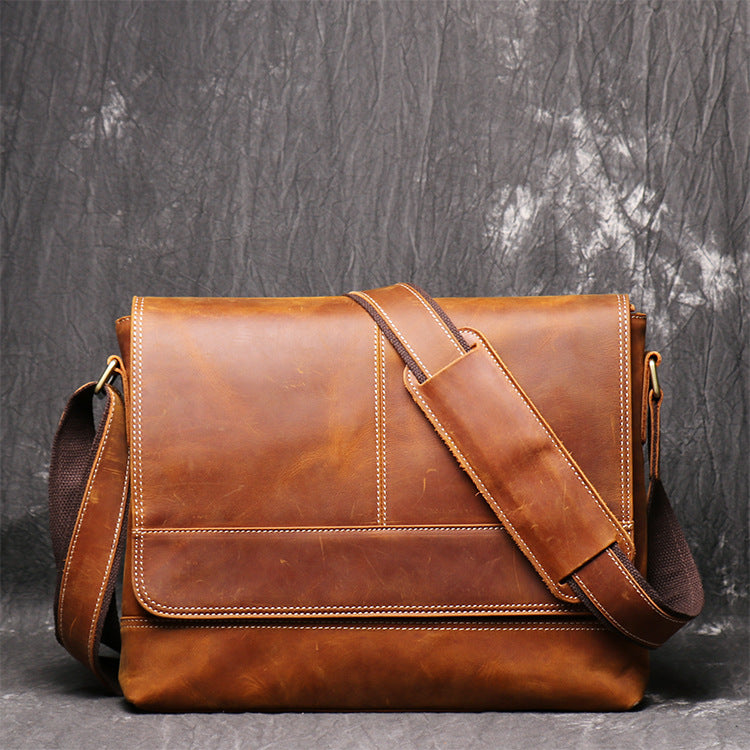 distressed messenger bag