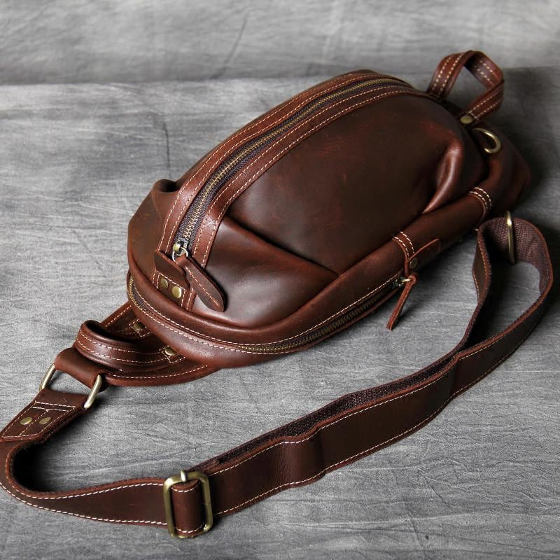 leather chest bag