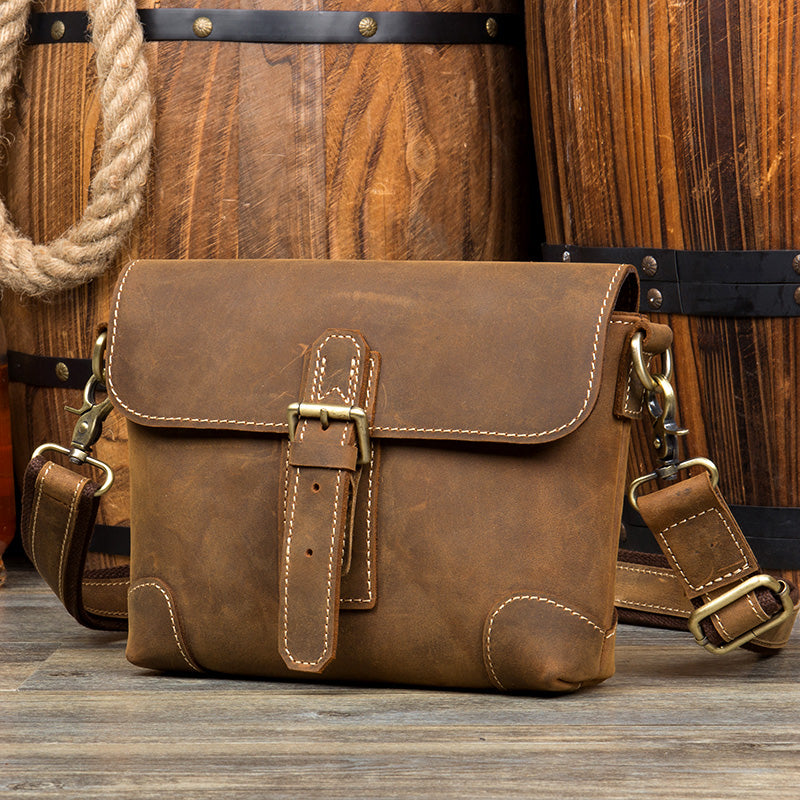 Brown Leather Messenger Bag, Side Bags for Mens, MS137 – Leajanebag
