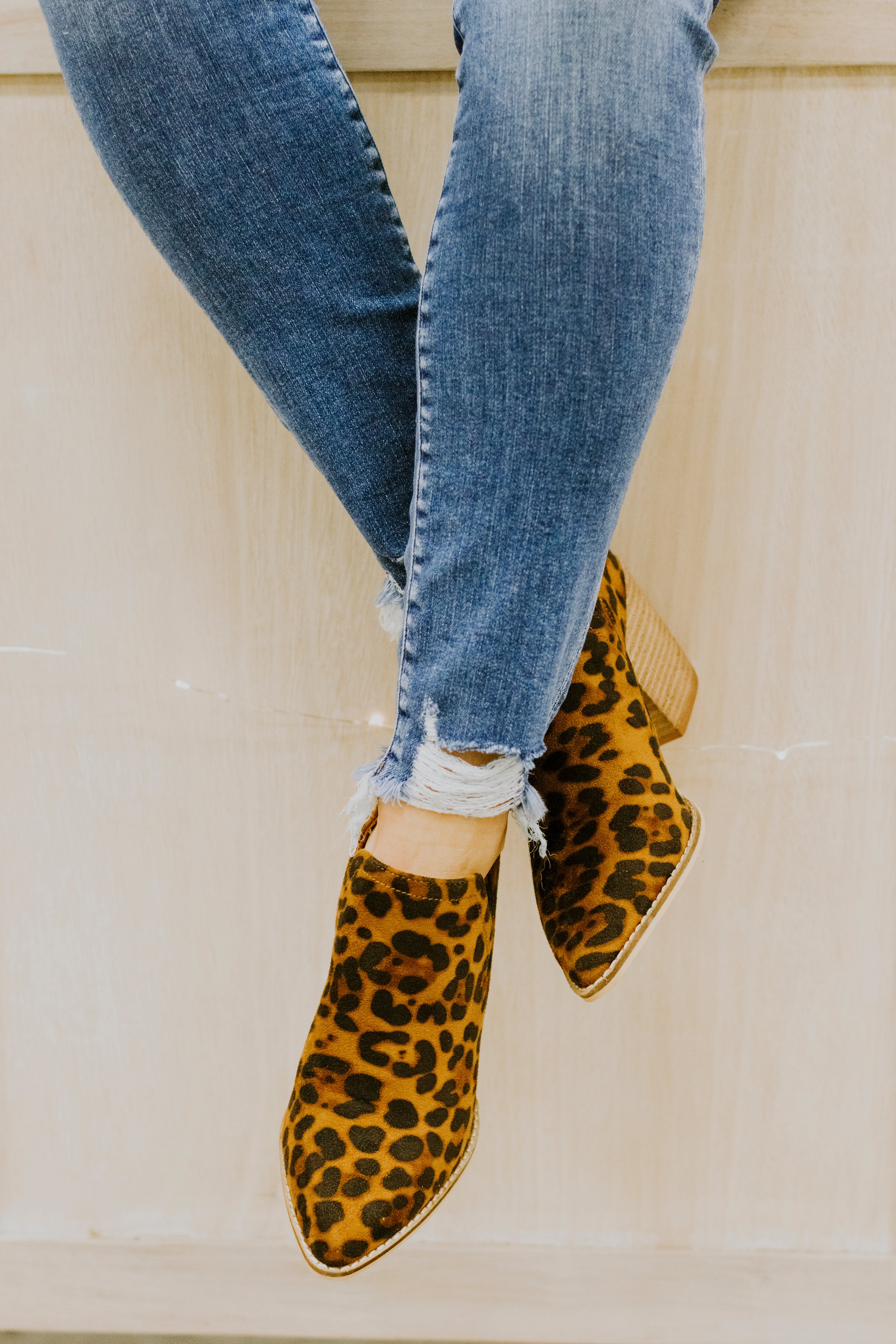 flat leopard booties