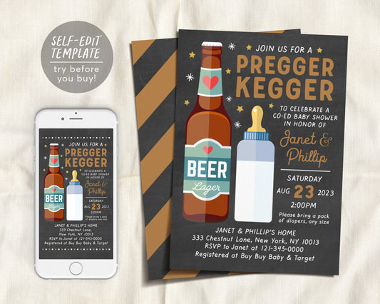 Baby is Brewing Animated Video Invitation Digital Template DIY