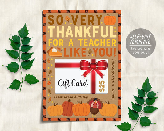 Cup of Gratitude Gift Card Holder Coffee Thank You Card template Print –  Cute Party Dash