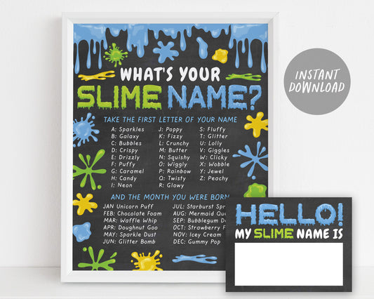 Slime Signs Printable, BOY Birthday Party Slime Decorations, It's Slim –  Puff Paper Co