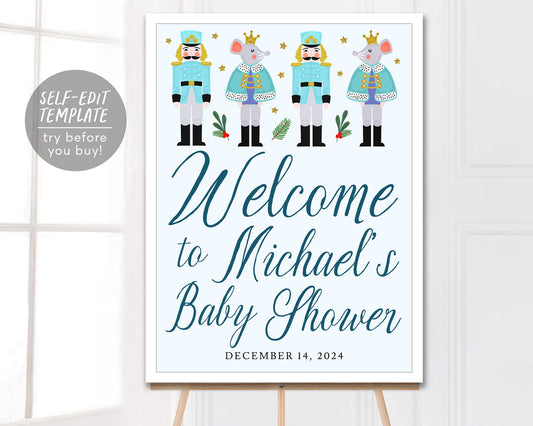 New Years Baby Shower Welcome Sign Editable Template, December Sprinkl –  Puff Paper Co