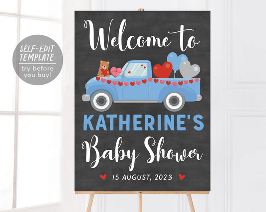 New Years Baby Shower Welcome Sign Editable Template, December Sprinkl –  Puff Paper Co
