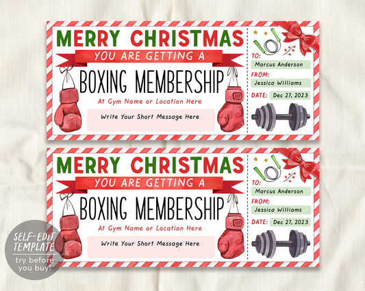 Christmas Gym Membership Gift Voucher Template