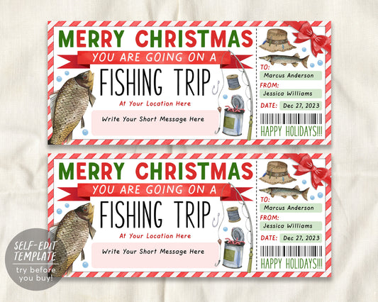 Retirement Fishing Trip Ticket Editable Template, Fishing Trip Reveal Gift  Certificate For Retiree, Fishing Day Trip Voucher Coupon