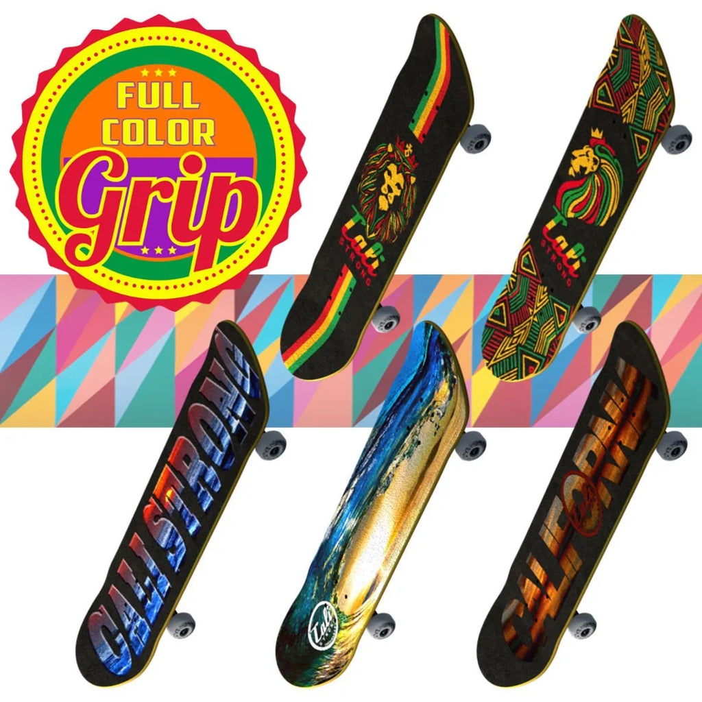 CALI Strong Full Color Skateboard Grip Tape Is Durable & Grippy