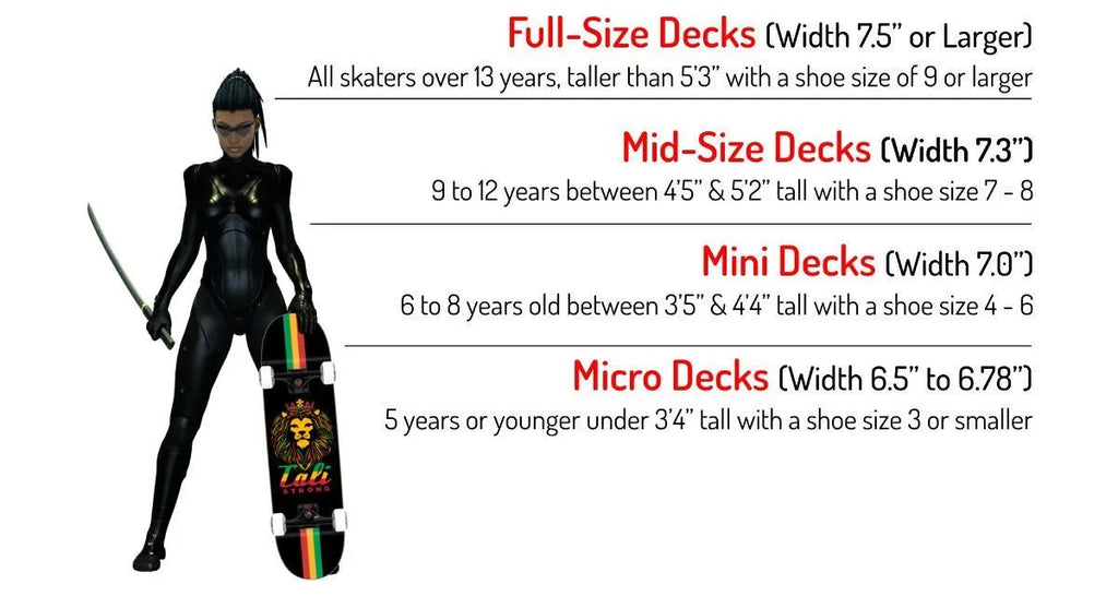 Skateboard Deck Size Chart
