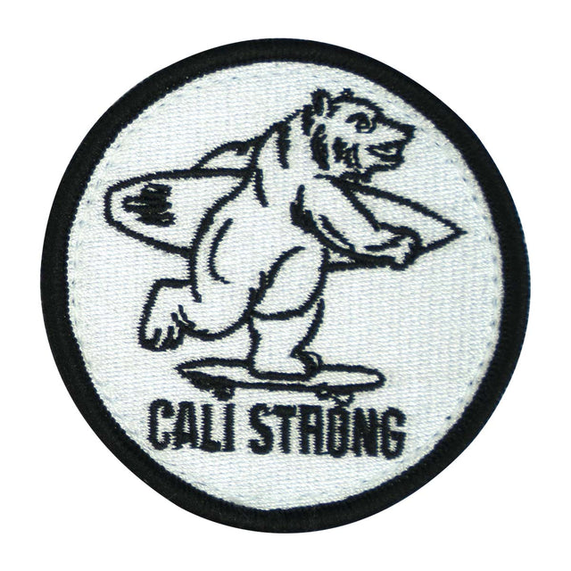CALI Strong Bear Blue White Red Round Hook-and-Loop Morale Patch
