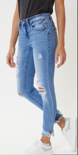 Mid-waist ripped skinny jeans - PULL&BEAR