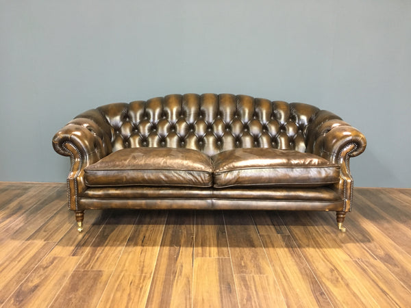 saddle tan leather sofa