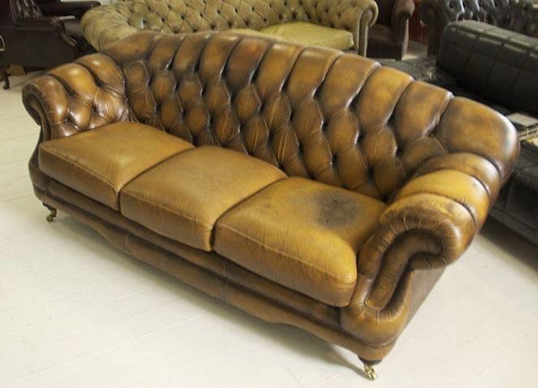 arched back leather sofa